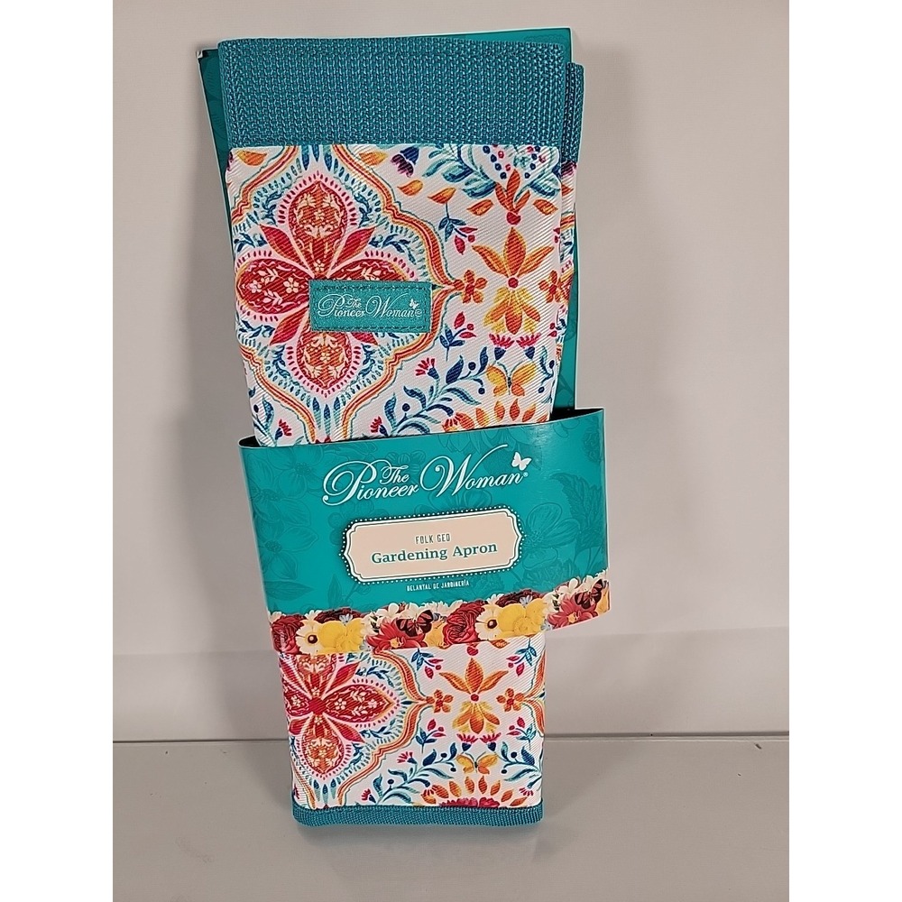 The Pioneer Woman Folk Geo Floral Gardening Apron One‎ Size Fits Most NWT